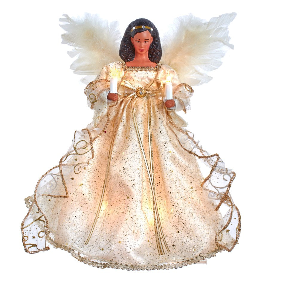 14 Sinamay Twine Tabletop/Tree Topper Angel (Natural/Gold)