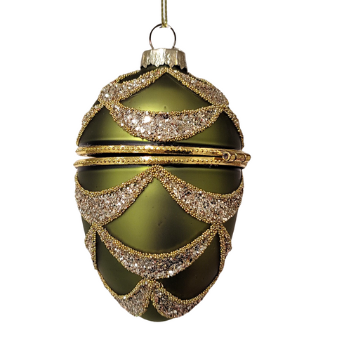 Hinged Green And Gold Egg Ball