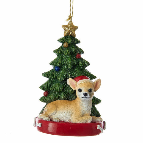 Dog & Tree Ornament: Chihuahua