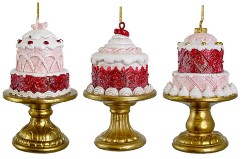 Assorted Red And Pink Cake Ornament, INDIVIDUALLY SOLD