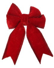 Red Velvet Clip On Bow Ornament - MEDIUM