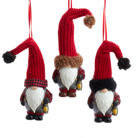 Assorted Gnome In Knit Hat Ornament, INDIVIDUALLY SOLD