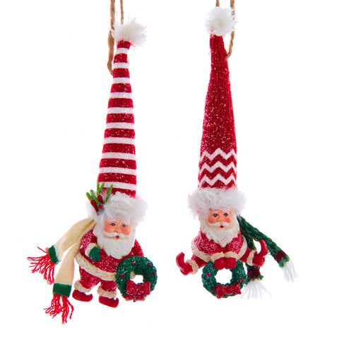 Assorted Santa In Long Hat Ornament, INDIVIDUALLY SOLD