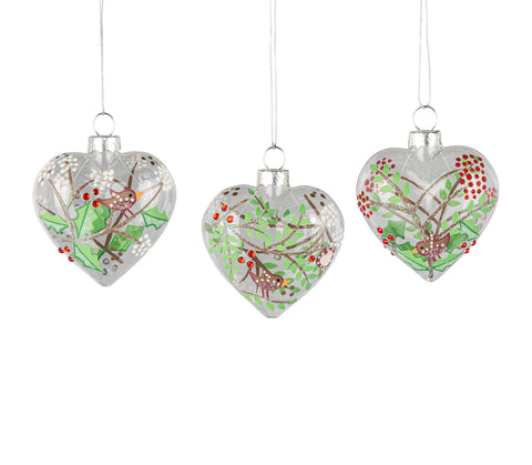 Assorted Heart With Bird Ornament, INDIVIDUALLY SOLD