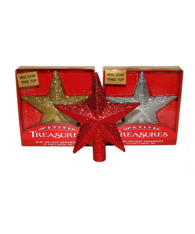 Assorted Mini Glitter Star Tree Topper, INDIVIDUALLY SOLD