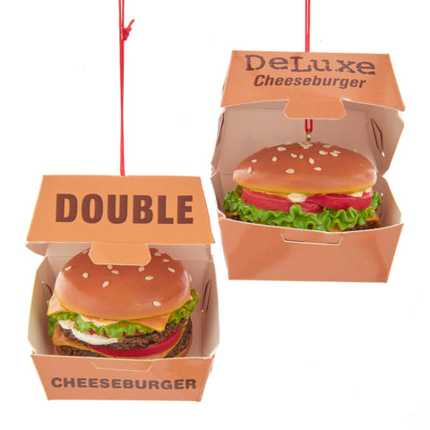 Assorted Cheeseburger In Box Ornament, INDIVIDUALLY SOLD