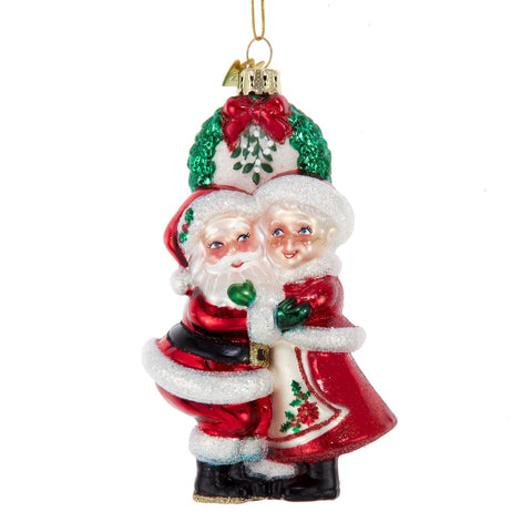 Mr. And Mrs. Claus Under Mistletoe Ornament