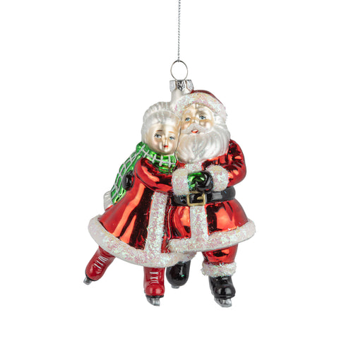 Mr. & Mrs. Claus Skating Ornament