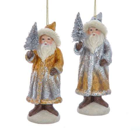 Assorted Silver And Gold Santa Ornament, INDIVIDUALLY SOLD