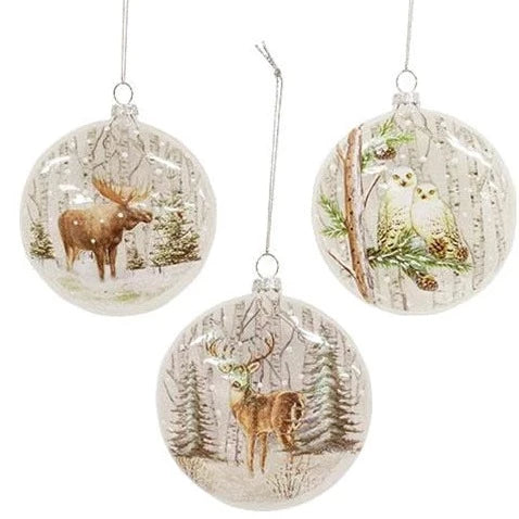 Assorted Forest Animal Disk Ornament, INDIVIDUALLY SOLD