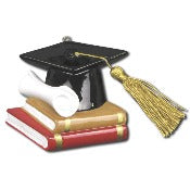 Graduation Cap With Books Ornament