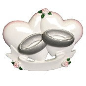 Wedding Rings In Heart Ornament