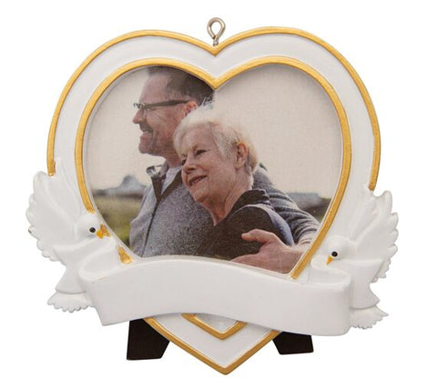 Heart With Doves Frame Ornament