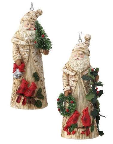 Assorted Santa With Cardinal Ornament, INDIVIDUALLY SOLD