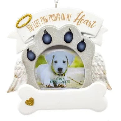 Dog Paw Print Memorial Frame Ornament