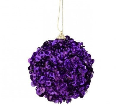 4" Small Purple Sequin Ball