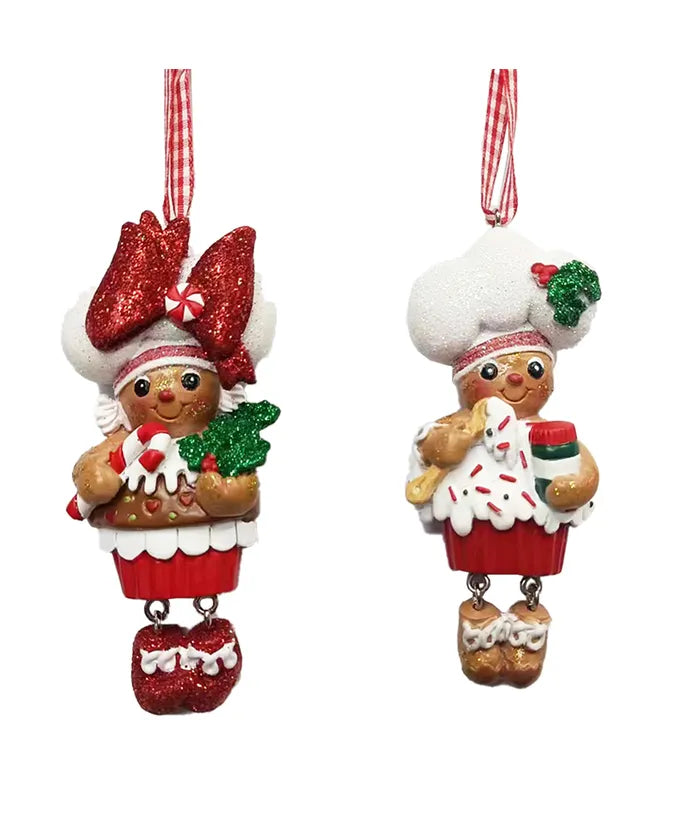 Assorted Gingerbread Cupcake Ornament, INDIVIDUALLY SOLD