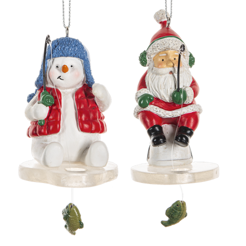 Assorted Ice Fishing Ornament, INDIVIDUALLY SOLD