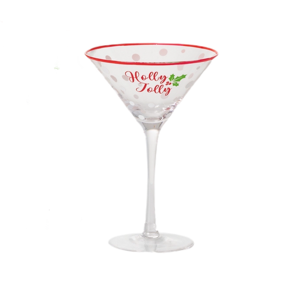 Holly Jolly Martini Glass