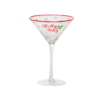 Holly Jolly Martini Glass