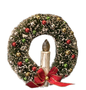 Wreath With Candle Ornament