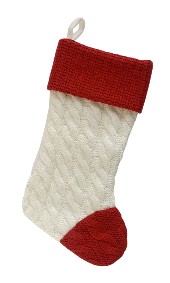 16.5" Red And White Knit Stocking