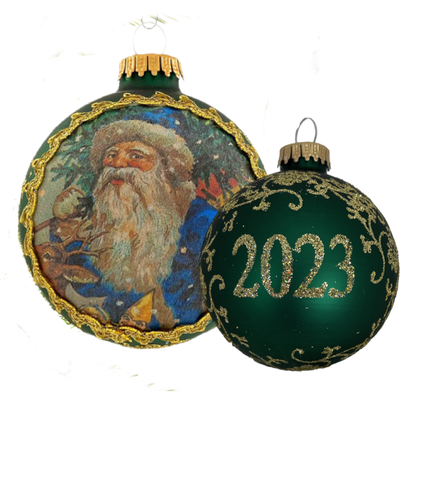 Dated 2023 Blue Santa Ball
