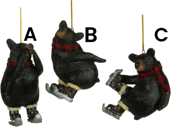 Assorted Bear Skating Ornament, INDIVIDUALLY SOLD