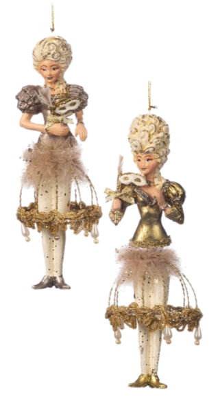 Assorted Dangle Masquerade Lady Ornament, INDIVIDUALLY SOLD