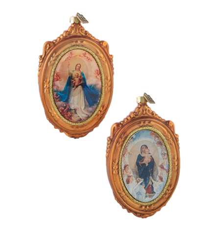 Assorted Madonna With Child Disk Ornament, INDIVIDUALLY SOLD