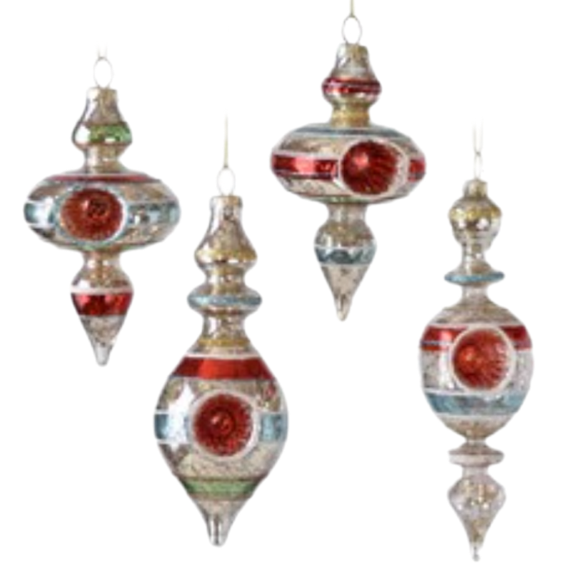 Assorted Reflector Finial Ornament, INDIVIDUALLY SOLD