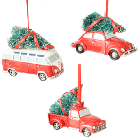Assorted Retro Vehicle Ornament, INDIVIDUALLY SOLD