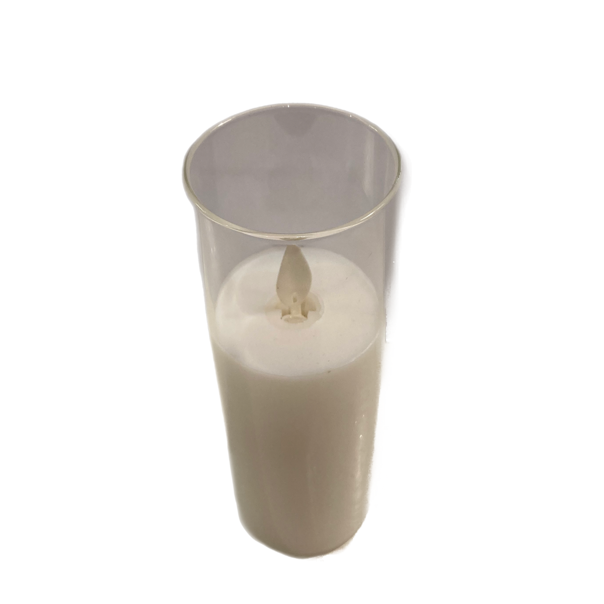 6" X 2" Slim Pillar Flameless Candle Cream Tinseltown Christmas Emporium