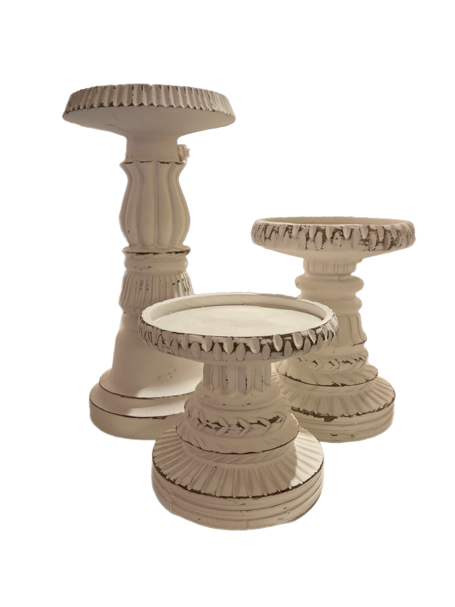 Assorted White Pillar Candle Holder, INDIVIDUALLY SOLD