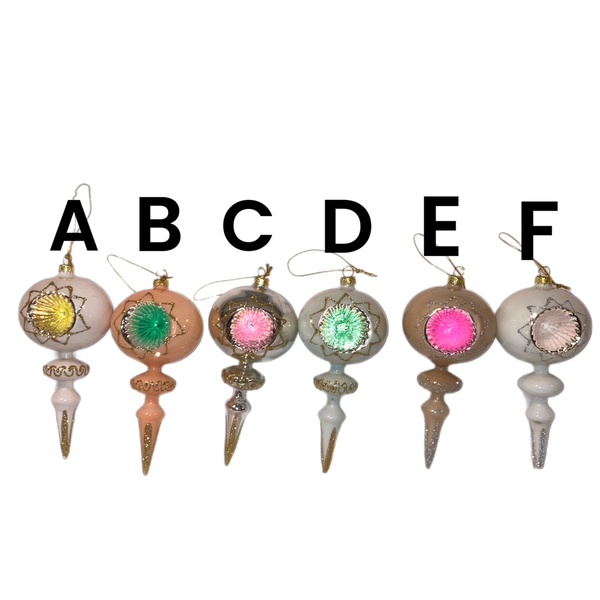 Assorted Finial Reflector Ornament, INDIVIDUALLY SOLD