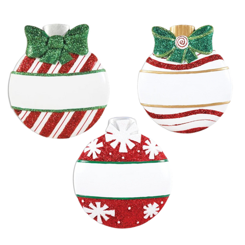Assorted Christmas Ball Ornament, INDIVIDUALLY SOLD