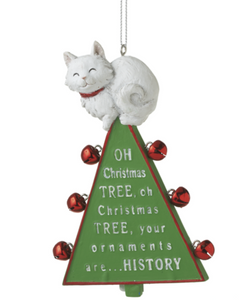 Cat Sitting On Tree Ornament