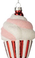 Pink And Red Swirl Cupcake Ornament