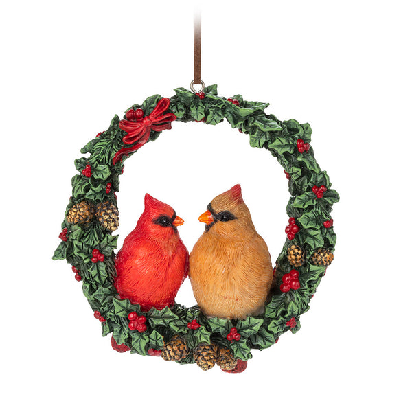 Cardinals In Wreath Ornament