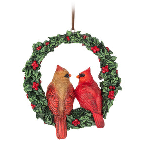 Cardinals In Wreath Ornament