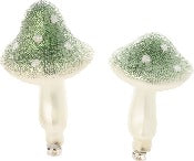Assorted Green Clip On Mushroom Ornament, INDIVIDUALLY SOLD