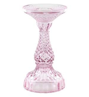 Depression Glass Pillar Candle Holder: SMALL PINK