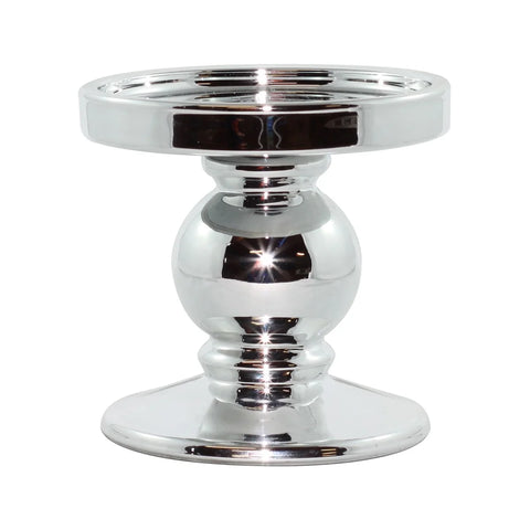 Pillar Candle Holder: LARGE SILVER