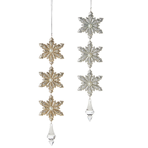 Assorted Snowflake Drop Ornament, INDIVIDUALLY SOLD