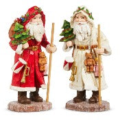 Assorted Santa With Tree Figurine, INDIVIDUALLY SOLD