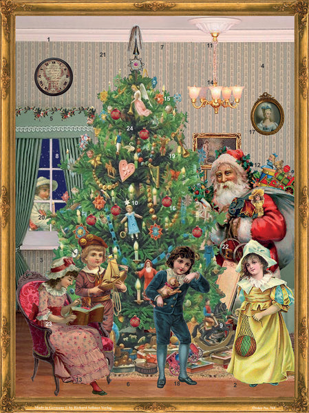 Santa With Children Paper Advent Calendar