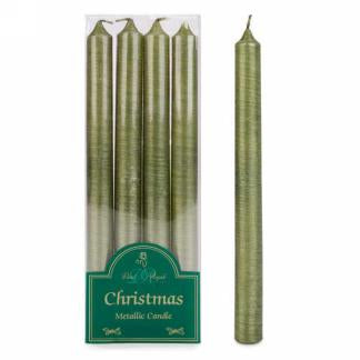 Set Of 4 Taper Candles: Chartreuse