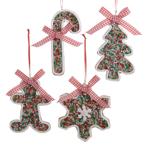 Assorted Gingerbread Sprinkle Cookie Ornament, INDIVIDUALLY SOLD