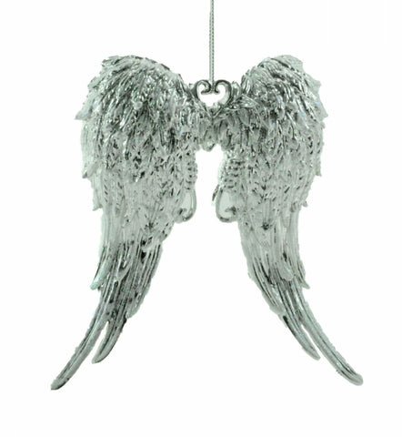 Silver Angel Wings Ornament