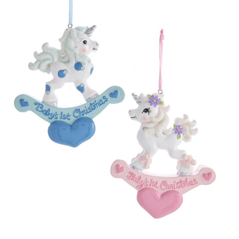 Assorted Baby's 1st Unicorn Ornament, INDIVIDUALLY SOLD